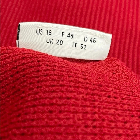 Akris Punto Pullover Sweater Top Size 16 Sleeveless Ribbed Cranberry Red Italy - Picture 7 of 9